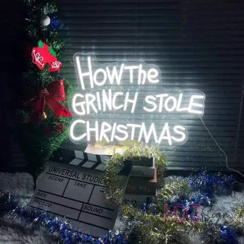 Christmas movie neon sign